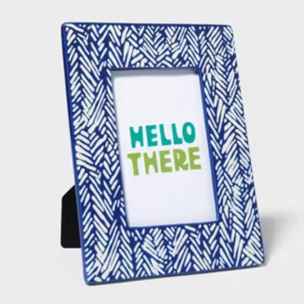 New target Blue and White Patterned Photo Frame